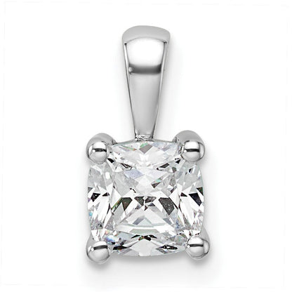 14K Weißgold Anhänger mit 0,75 ct. Labor gezüchtetem Diamant VS/SI+ G+ im Kissenschliff mit Vierkrappenfassung