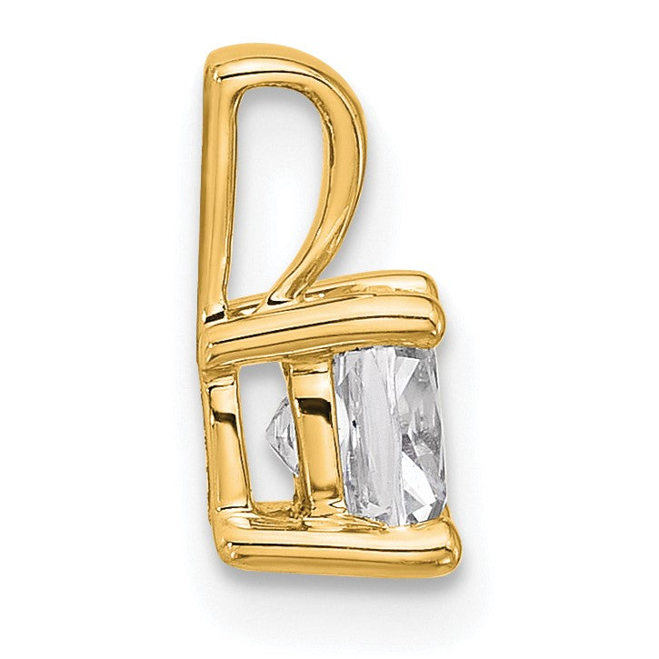 14K Gelbgold Anhänger mit 0,75 ct. im Labor gezüchtetem Diamanten im Kissenschliff VS/SI+ G+, Vier-Krappen-Fassung