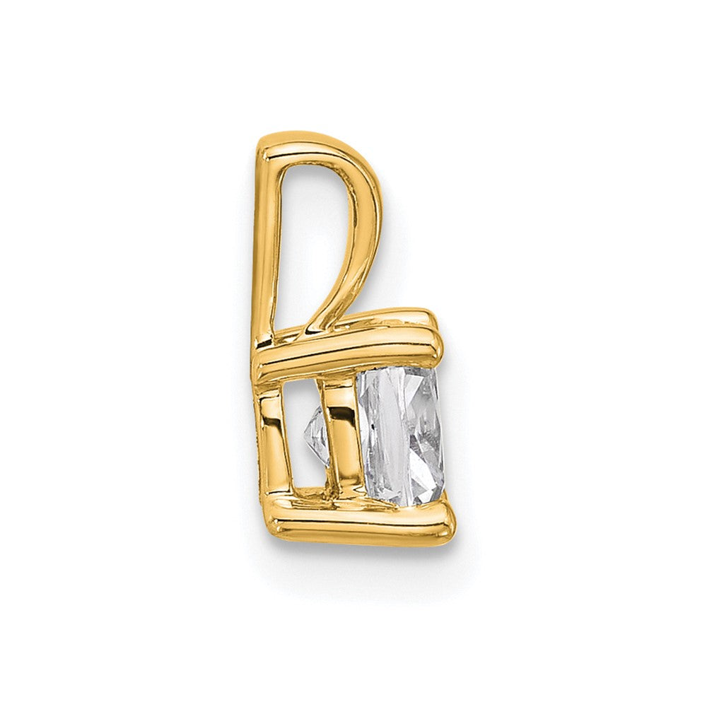 14K Gelbgold 0,75 ct. zertifizierter im Labor gezüchteter Diamant VS/SI+ G+ Kissenschliff Vierzacken-Anhänger