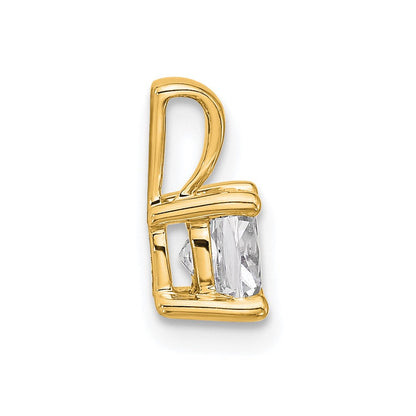 14K Gelbgold 0,75 ct. zertifizierter im Labor gezüchteter Diamant VS/SI+ G+ Kissenschliff Vierzacken-Anhänger