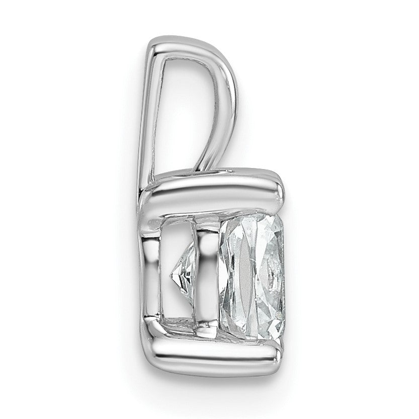 14K Weißgold Anhänger mit 1 ct. im Labor gezüchteten Diamant VS/SI+ G+ Kissenschliff, Vierkrappenfassung