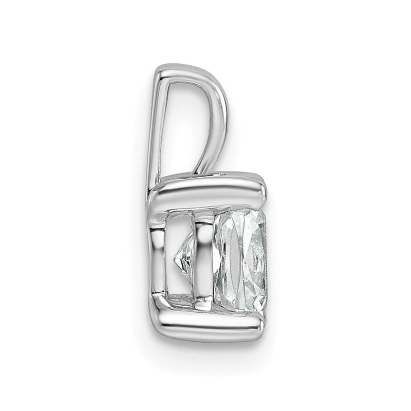 14K Weißgold Anhänger mit 1 ct. im Labor gezüchteten Diamant VS/SI+ G+ Kissenschliff, Vierkrappenfassung