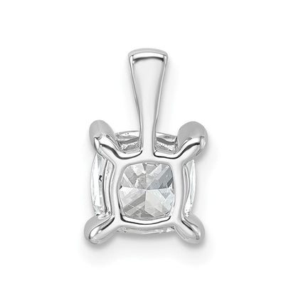 14K Weißgold Anhänger mit 1 ct. zertifiziertem, im Labor gezüchtetem Diamanten im Kissenschliff, VS/SI+ G+, komplett mit Vierkrappenfassung