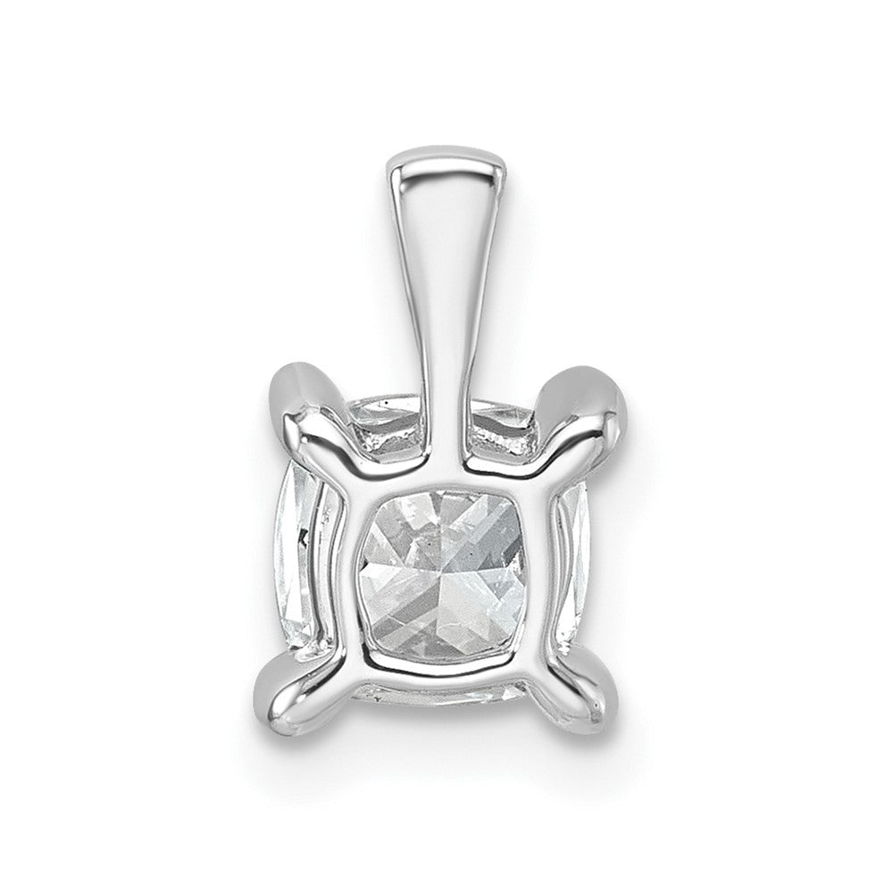 14K Weißgold Anhänger mit 1 ct. im Labor gezüchteten Diamant VS/SI+ G+ Kissenschliff, Vierkrappenfassung