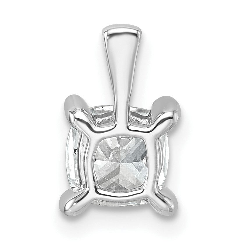 14K Weißgold Anhänger mit 1 ct. im Labor gezüchteten Diamant VS/SI+ G+ Kissenschliff, Vierkrappenfassung