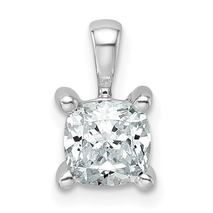 14K Weißgold Anhänger mit 1 ct. im Labor gezüchteten Diamant VS/SI+ G+ Kissenschliff, Vierkrappenfassung