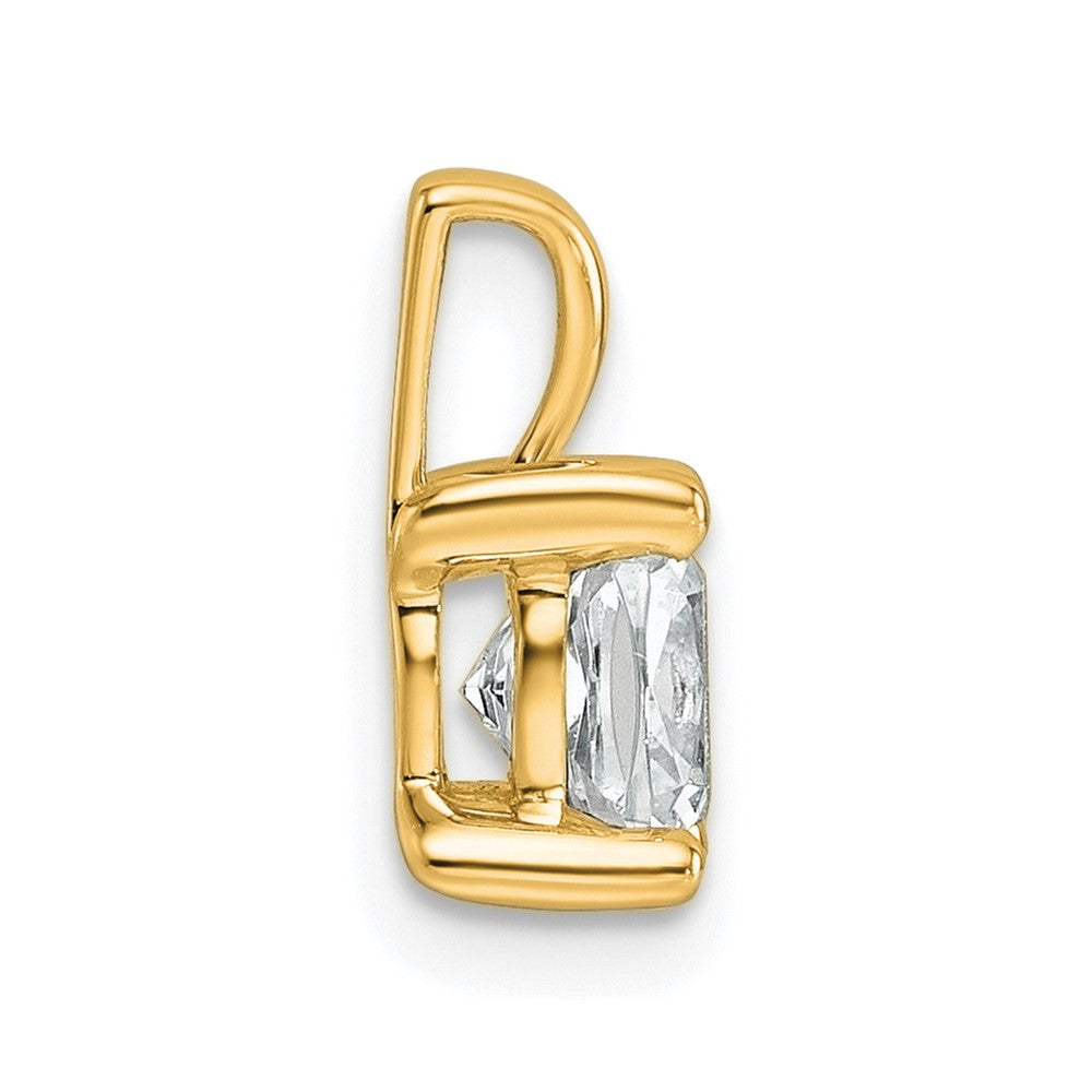14K Gelbgold Anhänger mit 1 ct. zertifiziertem, im Labor gezüchtetem Diamanten im Kissenschliff, VS/SI+ G+, Vierkrappenfassung