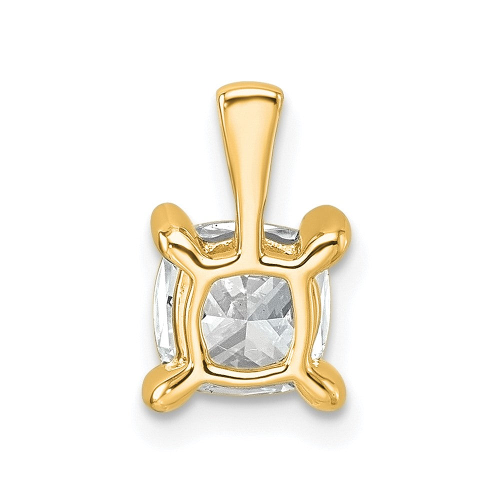 14K Gelbgold 1 ct. Laborgezüchteter Diamant VS/SI+ G+ Cushion-Schliff Vierkrappen-Anhänger