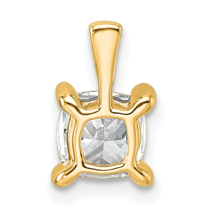 14K Gelbgold 1 ct. Laborgezüchteter Diamant VS/SI+ G+ Cushion-Schliff Vierkrappen-Anhänger