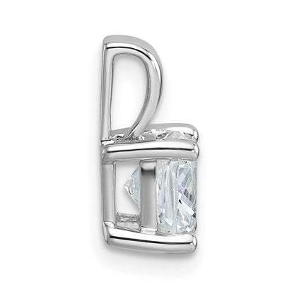 14K Weißgold Anhänger mit 1,5 ct. laborgezüchtetem Diamant, Kissenschliff, VS/SI+ G+, komplette Vierzackenfassung