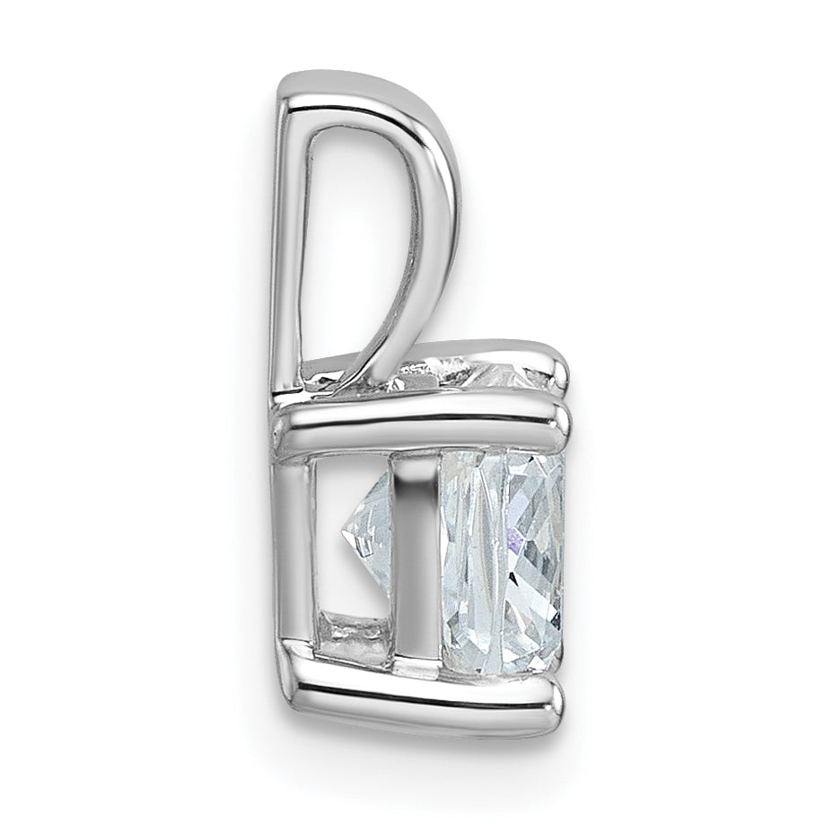 14K Weißgold Anhänger mit 1,5 ct. zertifiziertem, im Labor gezüchtetem Diamant im Kissenschliff VS/SI+ G+, Vierzackenfassung