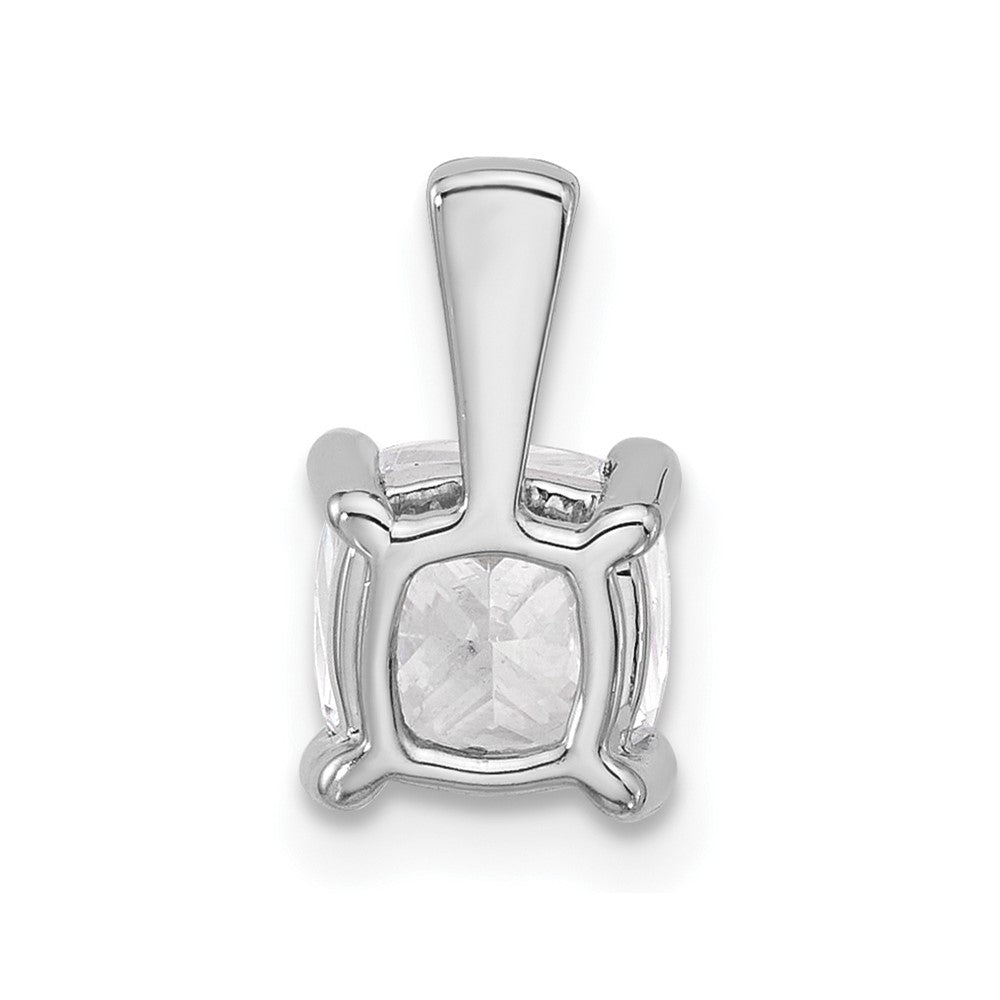 14K Weißgold Anhänger mit 1,5 ct. laborgezüchtetem Diamant, Kissenschliff, VS/SI+ G+, komplette Vierzackenfassung