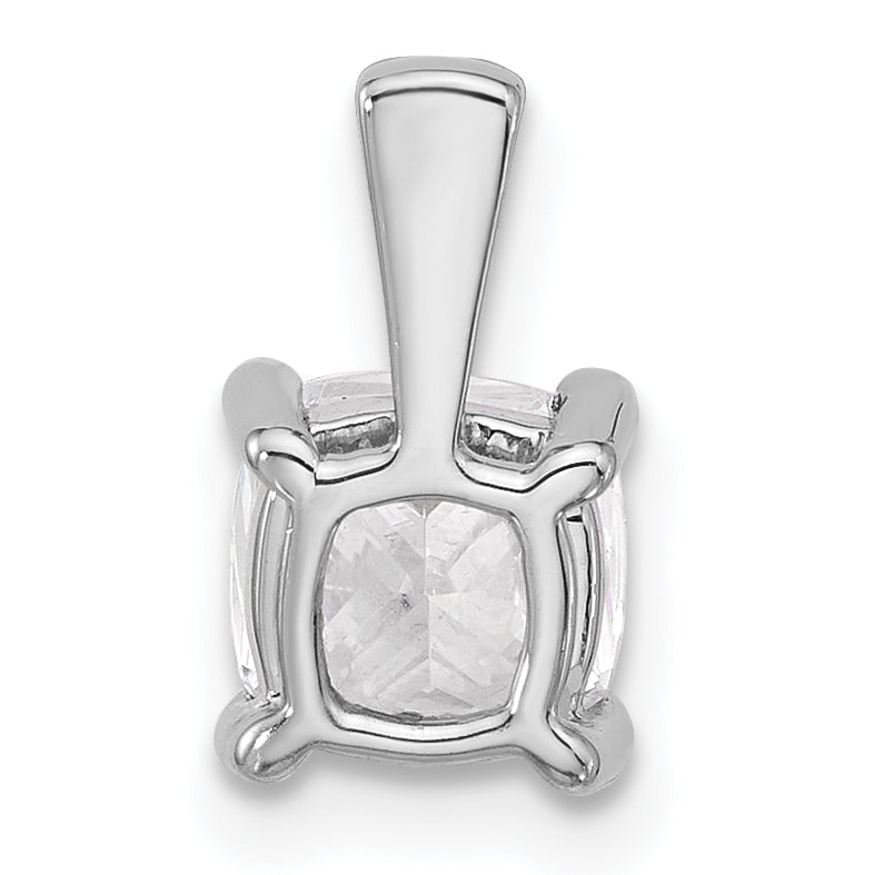 14K Weißgold Anhänger mit 1,5 ct. zertifiziertem, im Labor gezüchtetem Diamant im Kissenschliff VS/SI+ G+, Vierzackenfassung