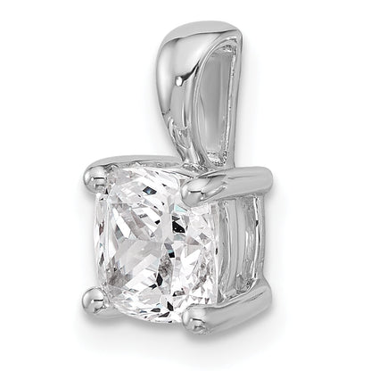 14K Weißgold Anhänger mit 1,5 ct. zertifiziertem, im Labor gezüchtetem Diamant im Kissenschliff VS/SI+ G+, Vierzackenfassung