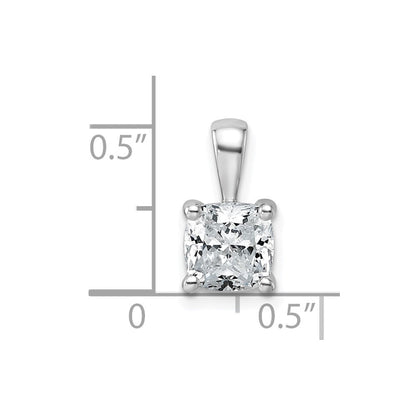 14K Weißgold Anhänger mit 1,5 ct. laborgezüchtetem Diamant, Kissenschliff, VS/SI+ G+, komplette Vierzackenfassung