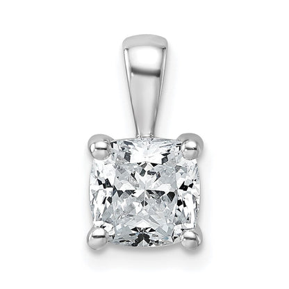 14K Weißgold Anhänger mit 1,5 ct. laborgezüchtetem Diamant, Kissenschliff, VS/SI+ G+, komplette Vierzackenfassung