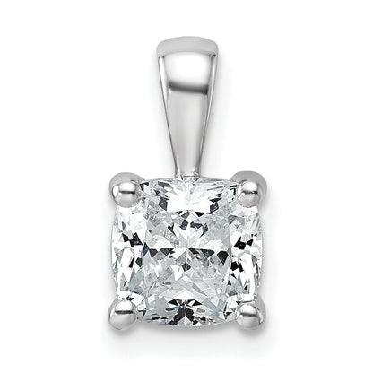 14K Weißgold Anhänger mit 1,5 ct. zertifiziertem, im Labor gezüchtetem Diamant im Kissenschliff VS/SI+ G+, Vierzackenfassung