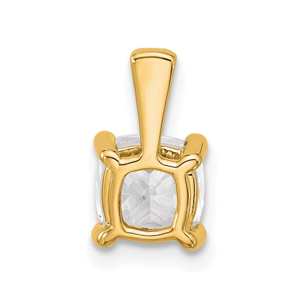 14K Gelbgold 1,5 ct. im Labor gezüchteter Diamant VS/SI+ G+ Kissenschliff Vierkrappen-Anhänger