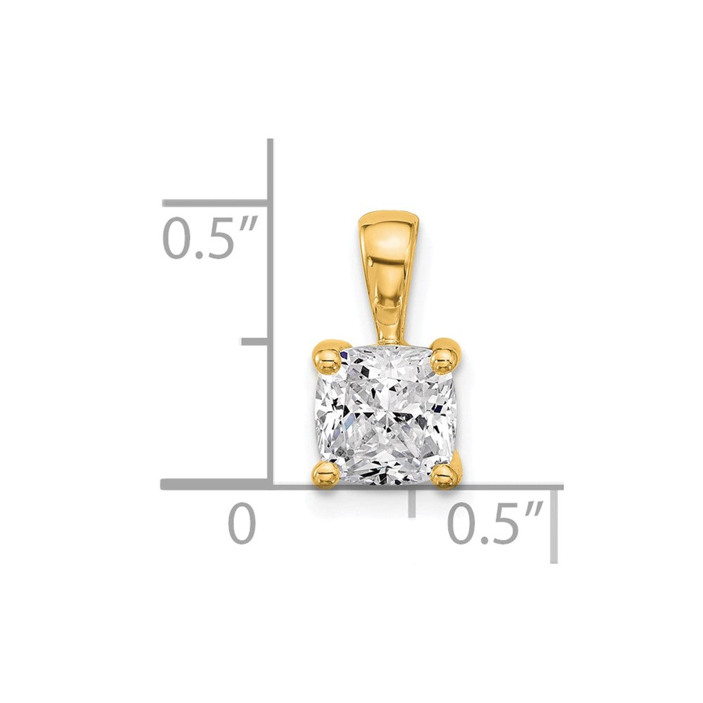 14K Gelbgold 1,5 ct. Zertifizierter Im Labor Gezüchteter Diamant VS/SI+ G+ Kissenschliff Vier-Krappen-Anhänger