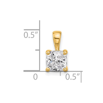 14K Gelbgold 1,5 ct. Zertifizierter Im Labor Gezüchteter Diamant VS/SI+ G+ Kissenschliff Vier-Krappen-Anhänger