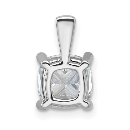 14K Weißgold Anhänger mit 2 ct. zertifiziertem, im Labor gezüchtetem Diamant VS/SI+ G+ im Kissenschliff, Vierkrappenfassung