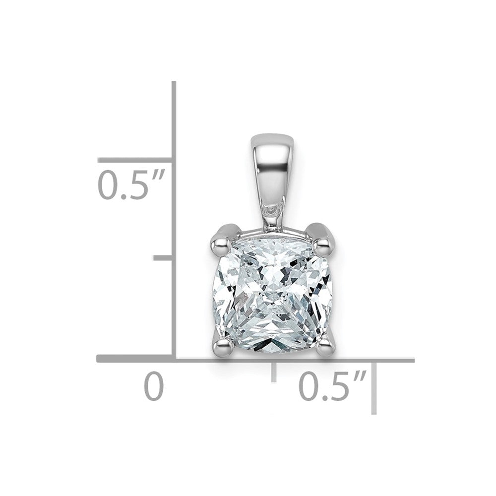 14 Karat Weißgold Anhänger mit 2 ct. Labor gezüchtetem Diamant VS/SI+ G+ im Kissenschliff, Vierzacken-Fassung