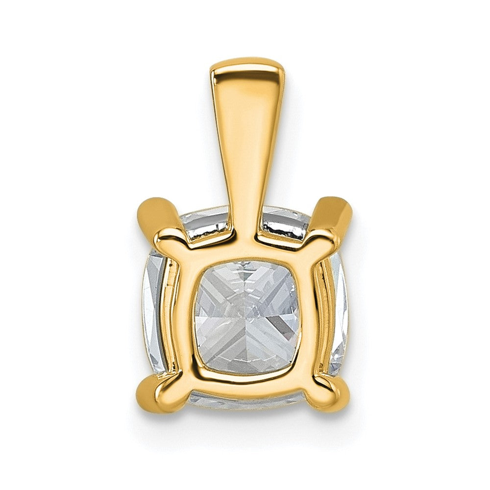 14K Gelbgold 2 ct. Laborgezüchteter Diamant VS/SI+ G+ Kissenschliff Komplett-Vierkrappen-Anhänger