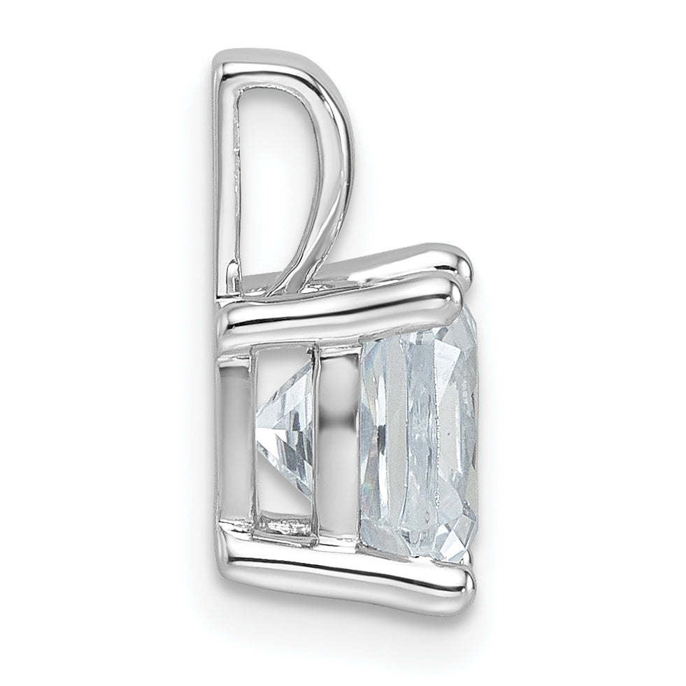 14K Weißgold 2,5 ct. Labordiamant VS/SI+ G+ Cushion Vierzacken-Anhänger