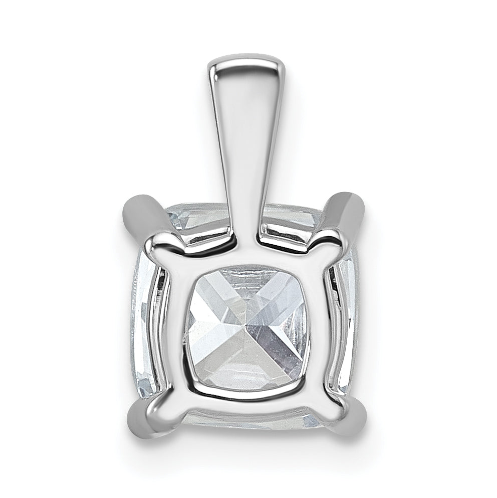 14K Weißgold 2,5 ct. Labordiamant VS/SI+ G+ Cushion Vierzacken-Anhänger