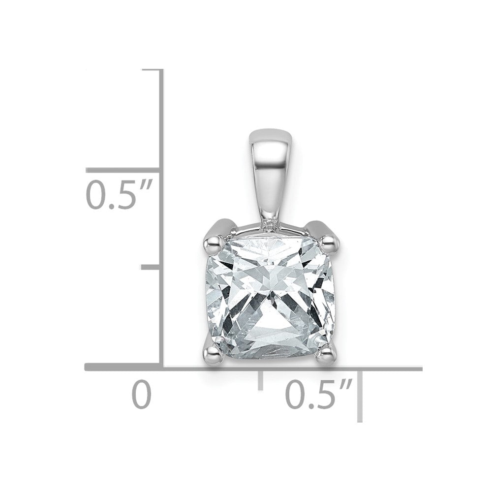 14K Weißgold 2,5 ct. Zertifizierter Laborgezüchteter Diamant VS/SI+ G+ Kissenschliff Vierkrappen-Anhänger