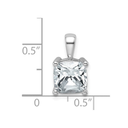 14K Weißgold 2,5 ct. Zertifizierter Laborgezüchteter Diamant VS/SI+ G+ Kissenschliff Vierkrappen-Anhänger