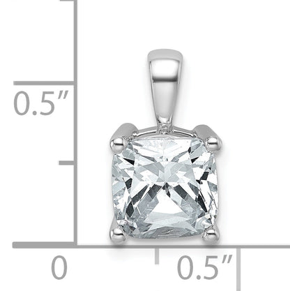 14K Weißgold 2,5 ct. Labordiamant VS/SI+ G+ Cushion Vierzacken-Anhänger
