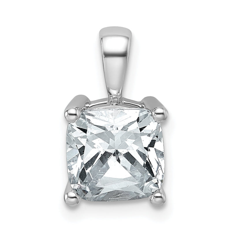 14K Weißgold 2,5 ct. Labordiamant VS/SI+ G+ Cushion Vierzacken-Anhänger