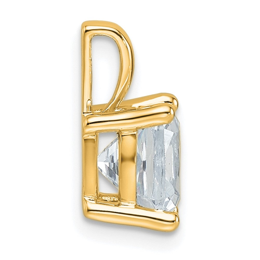 14K Gelbgold Anhänger mit 2,5 ct. laborgezüchtetem Diamanten im Kissenschliff, VS/SI+ G+, Vierzackenfassung