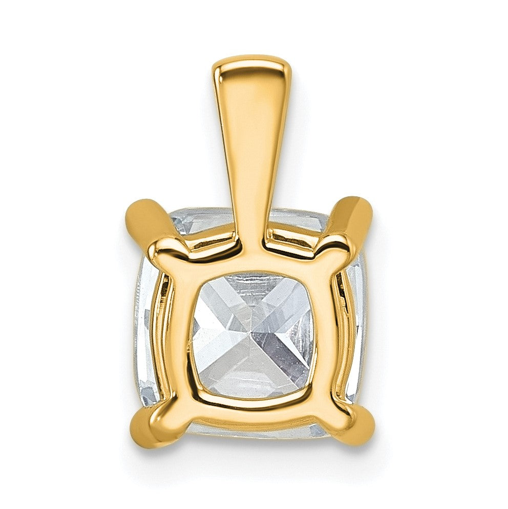 14K Gelbgold Anhänger mit 2,5 ct. laborgezüchtetem Diamanten im Kissenschliff, VS/SI+ G+, Vierzackenfassung