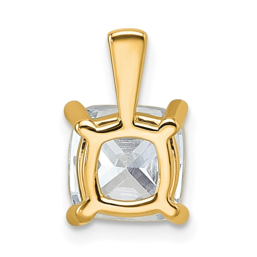 14K Gelbgold Anhänger mit 2,5 ct. laborgezüchtetem Diamanten im Kissenschliff, VS/SI+ G+, Vierzackenfassung