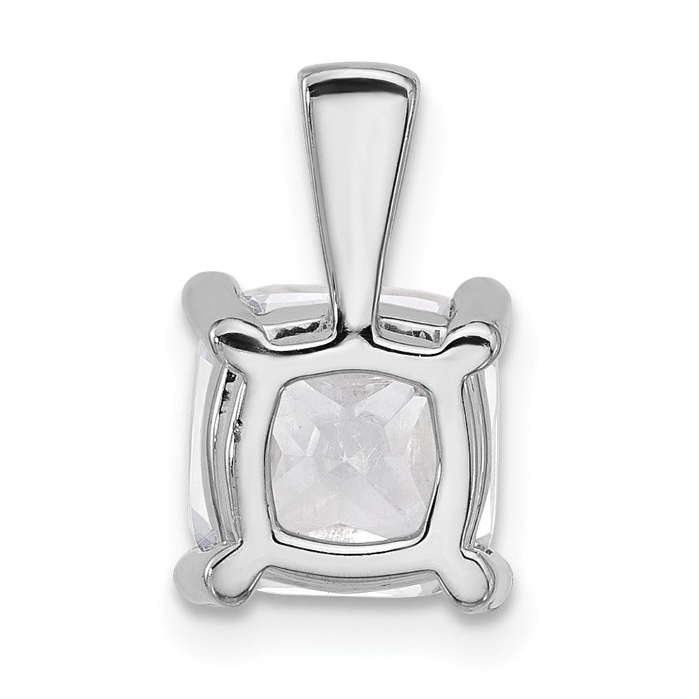 14 K Weißgold Anhänger mit 3 ct. zertifiziertem, im Labor gezüchtetem Diamant VS/SI+ G+ im Kissenschliff, Vierkrallenfassung