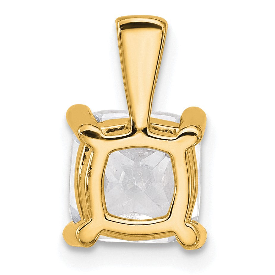 14K Gelbgold 3 ct. Zertifizierter Labordiamant VS/SI+ G+ Kissenschliff Vierkrappen-Anhänger