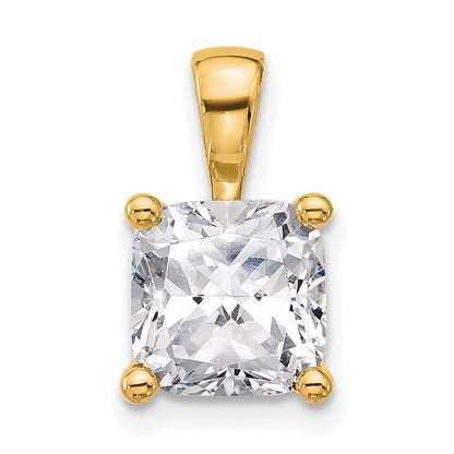 14K Gelbgold 3 ct. Zertifizierter Labordiamant VS/SI+ G+ Kissenschliff Vierkrappen-Anhänger