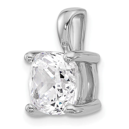 14K Weißgold 4 ct. Laborgezüchteter Diamant VS/SI+ G+ Kissenschliff Vierzack-Anhänger
