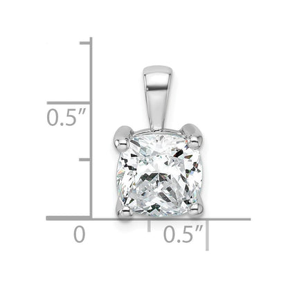14K Weißgold 4 ct. Laborgezüchteter Diamant VS/SI+ G+ Kissenschliff Vierzack-Anhänger