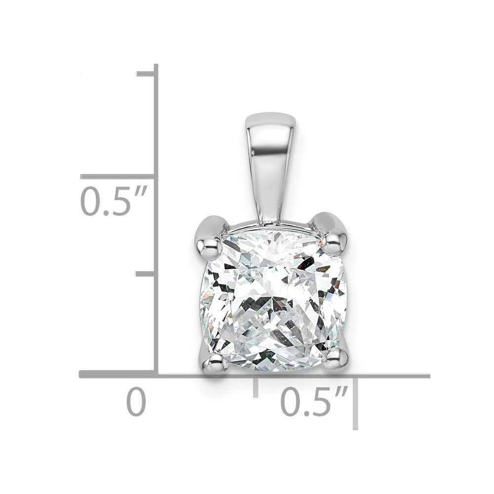 14K Weißgold 4 ct. zertifizierter im Labor gezüchteter Diamant VS/SI+ G+ Kissenschliff Vierzack-Anhänger