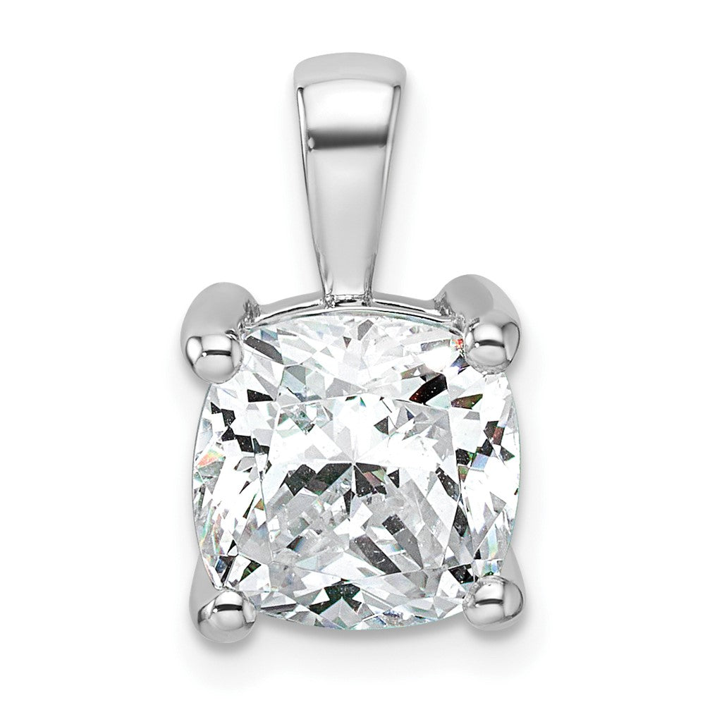 14K Weißgold 4 ct. Laborgezüchteter Diamant VS/SI+ G+ Kissenschliff Vierzack-Anhänger
