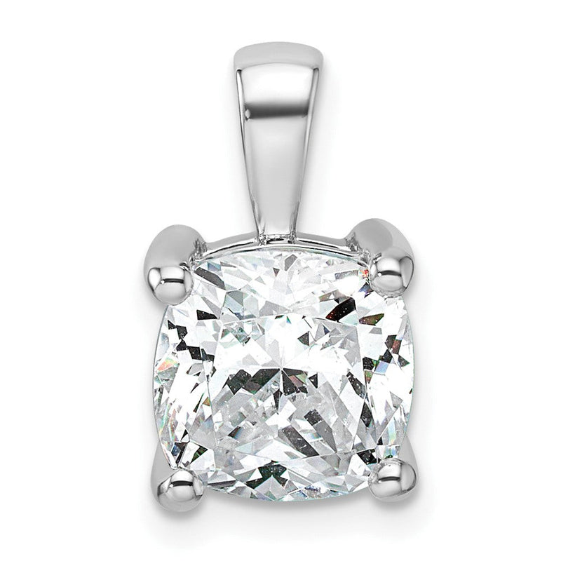 14K Weißgold 4 ct. zertifizierter im Labor gezüchteter Diamant VS/SI+ G+ Kissenschliff Vierzack-Anhänger