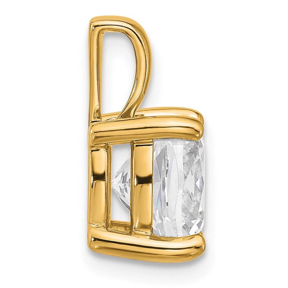 14K Gelbgold Anhänger mit 4 ct. laborgezüchtetem Diamanten im Kissenschliff, VS/SI+ G+, komplette Vier-Krappen-Fassung