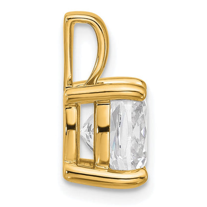 14K Gelbgold Anhänger mit 4 ct. zertifiziertem, im Labor gezüchtetem Diamant VS/SI+ G+ im Kissenschliff, Vierkrallenfassung