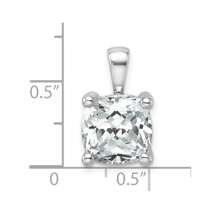 14K Weißgold 5 ct. Laborgezüchteter Diamant VS/SI+ G+ Kissenschliff Vierzacken-Komplettanhänger