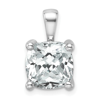 14K Weißgold 5 ct. Laborgezüchteter Diamant VS/SI+ G+ Kissenschliff Vierzacken-Komplettanhänger