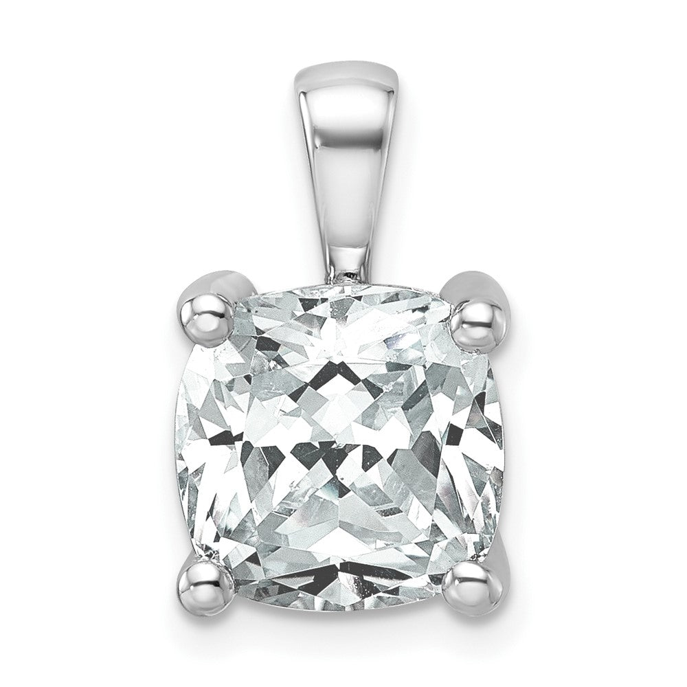 14K Weißgold 5 ct. Zertifizierter im Labor gezüchteter Diamant VS/SI+ G+ Kissenschliff Vierzacken-Anhänger
