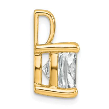 14K Gelbgold Anhänger mit 5 ct. zertifiziertem, laborgezüchtetem Diamant im Kissenschliff, VS/SI+ G+, Vier-Krappen-Fassung